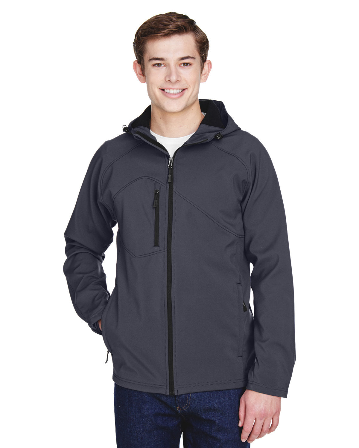 North End 88166 | Men's Prospect Two-Layer Fleece Bonded Soft Shell Hooded Jacket